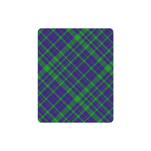 Diagonal Green & Purple Plaid Hipster Style Rectangle Mousepad