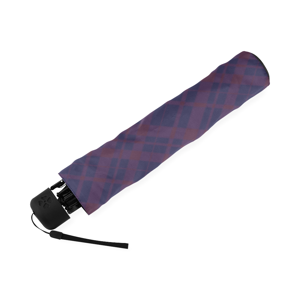 Purple Plaid Hipster Style Foldable Umbrella (Model U01)