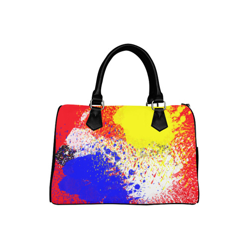 Primary Colors Watercolor Spatter Red Blue Yellow Boston Handbag (Model 1621)
