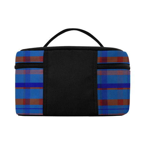 Royal Blue Plaid Hipster Style Cosmetic Bag/Large (Model 1658)