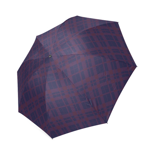 Purple Plaid Hipster Style Foldable Umbrella (Model U01)