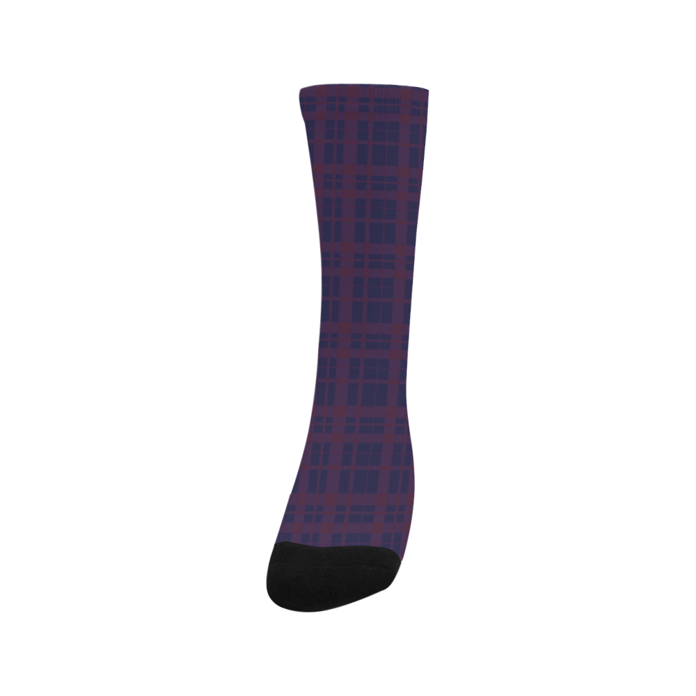 Purple Plaid Hipster Style Trouser Socks
