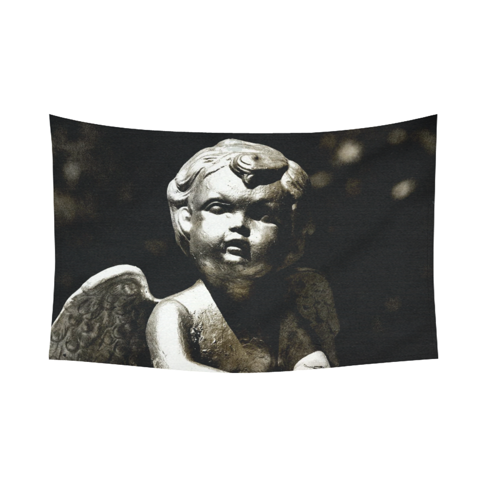 cute vintage Guardian Angel 4 by FeelGood Cotton Linen Wall Tapestry 90"x 60"