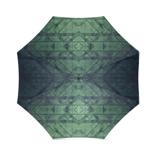 Sci-Fi Green Monster  Geometric design Foldable Umbrella (Model U01)