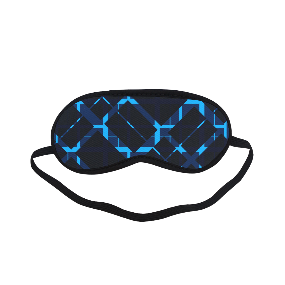 Diagonal Blue & Black Plaid Hipster Style Sleeping Mask