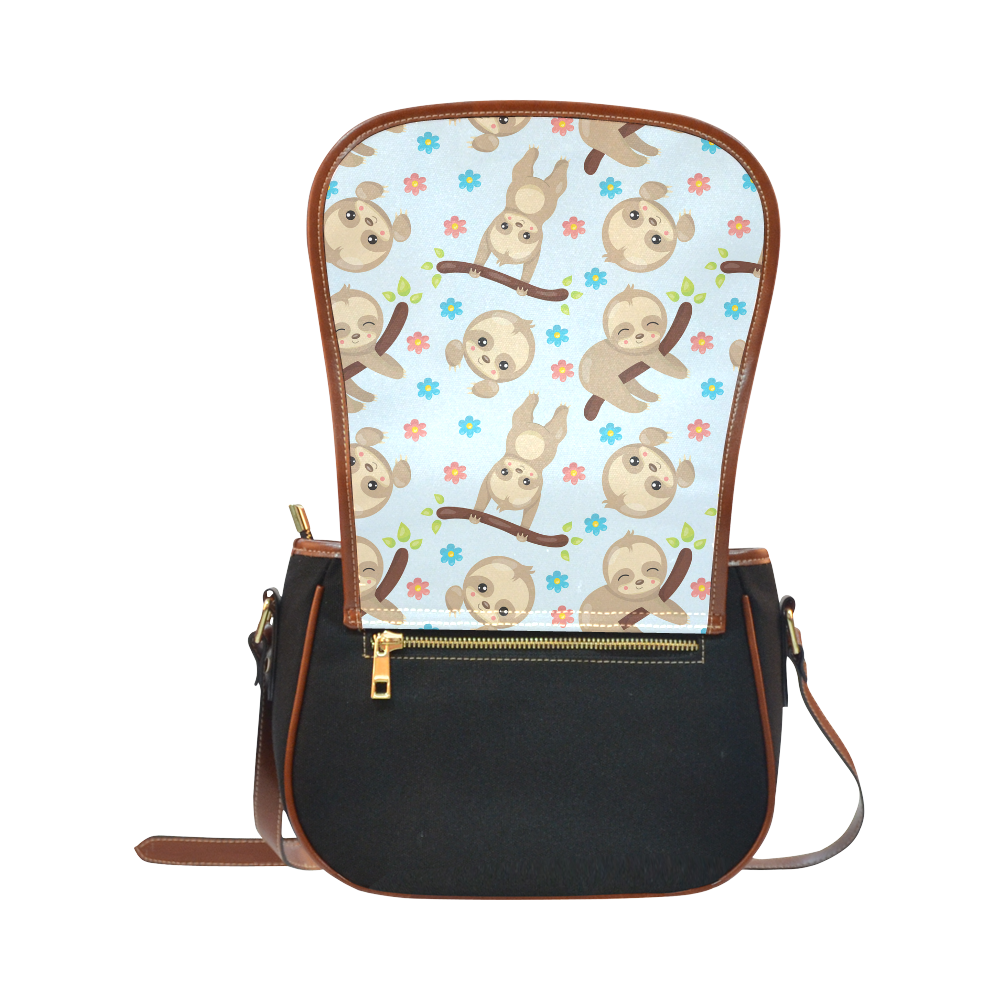 Happy Sloth Saddle Bag/Small (Model 1649)(Flap Customization)