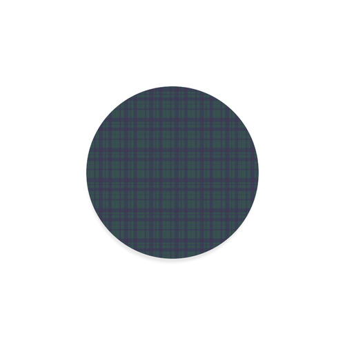 Green Plaid Hipster Style Round Coaster