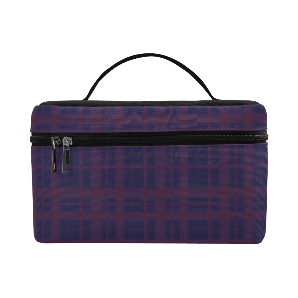 Purple Plaid Hipster Style Cosmetic Bag/Large (Model 1658)