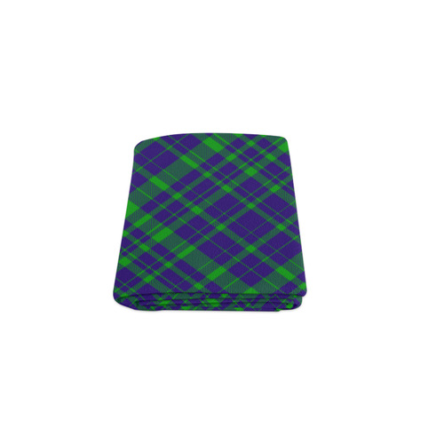 Diagonal Green & Purple Plaid Hipster Style Blanket 40"x50"