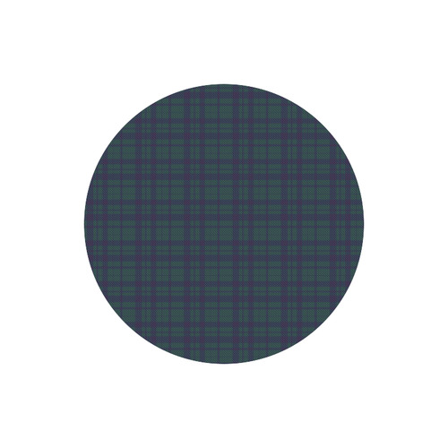Green Plaid Hipster Style Round Mousepad