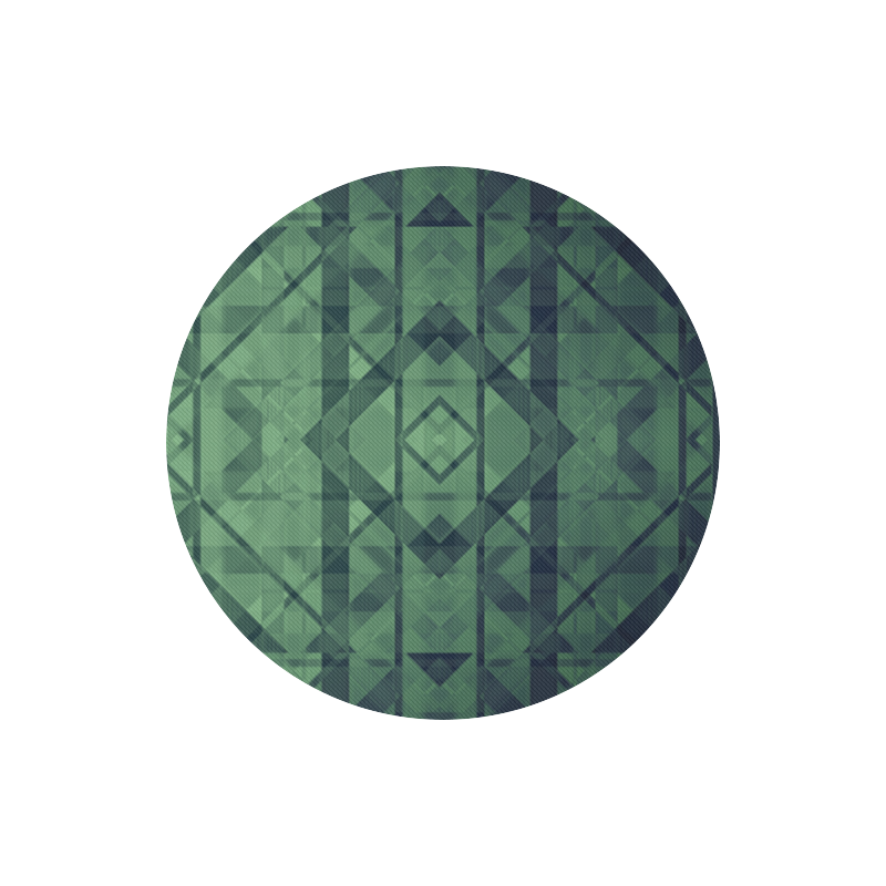 Sci-Fi Green Monster  Geometric design Round Mousepad