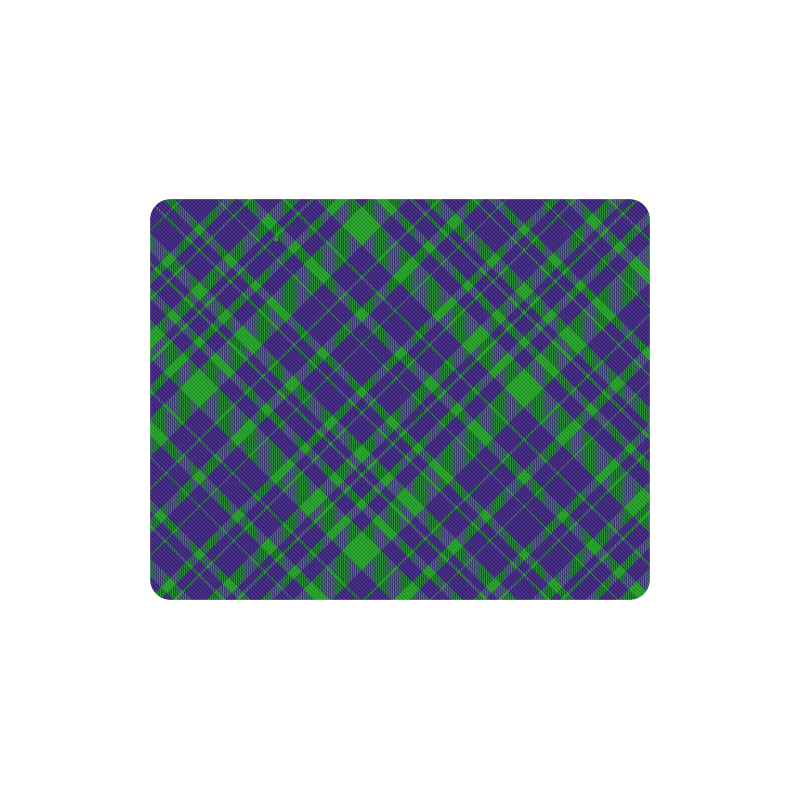 Diagonal Green & Purple Plaid Hipster Style Rectangle Mousepad