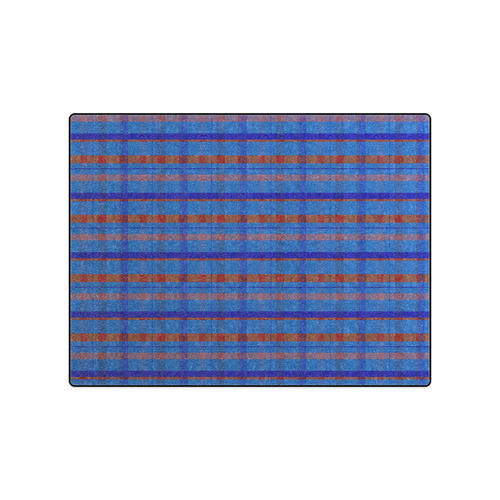 Royal Blue Plaid Hipster Style Blanket 50"x60"