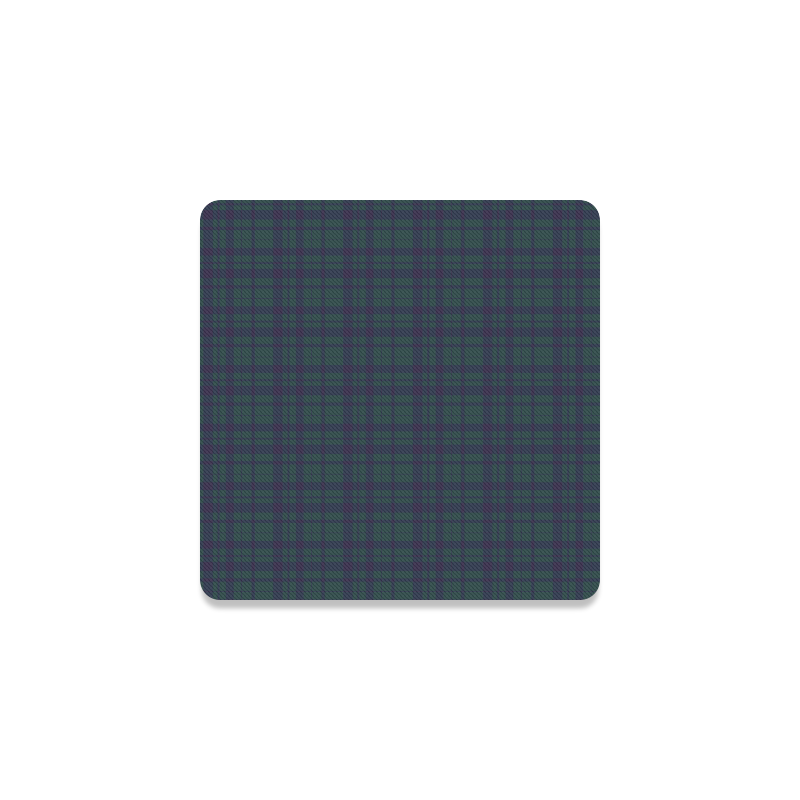 Green Plaid Hipster Style Square Coaster
