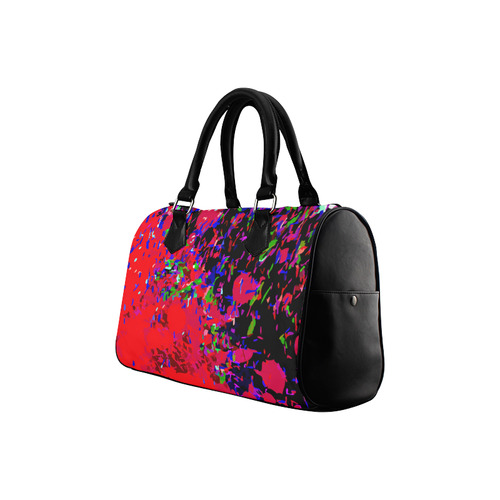 Red Blue Watercolor Floral Paint Boston Handbag (Model 1621)