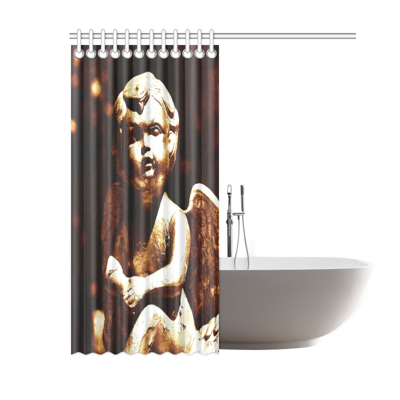 cute vintage Guardian Angel 5 by FeelGood Shower Curtain 60"x72"