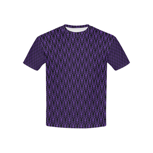 Gothic style Purple & Black Skulls Kids' All Over Print T-shirt (USA Size) (Model T40)