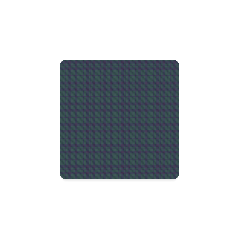 Green Plaid Hipster Style Square Coaster