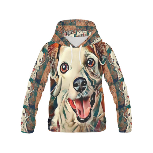 Jack Russel Popart by Nico Bielow All Over Print Hoodie for Women (USA Size) (Model H13)