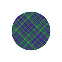 Diagonal Green & Purple Plaid Hipster Style Round Mousepad