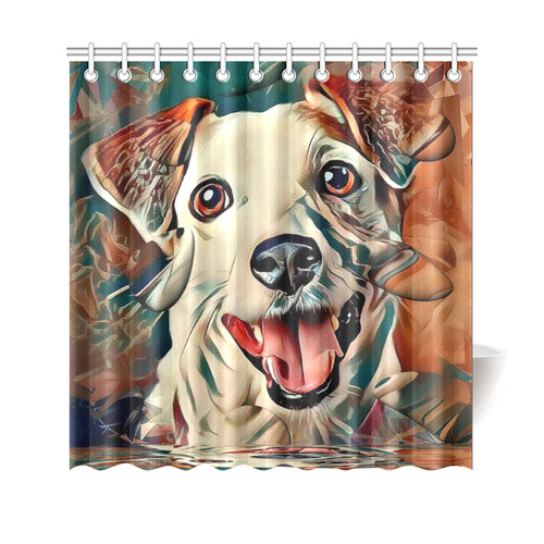 Jack Russel Popart by Nico Bielow Shower Curtain 69"x70"