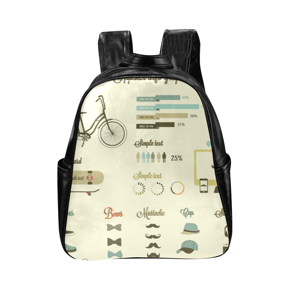 Hip Multi-Pockets Backpack (Model 1636)