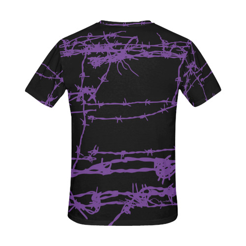 Purple Barbed Wire Goth Print All Over Print T-Shirt for Men (USA Size) (Model T40)