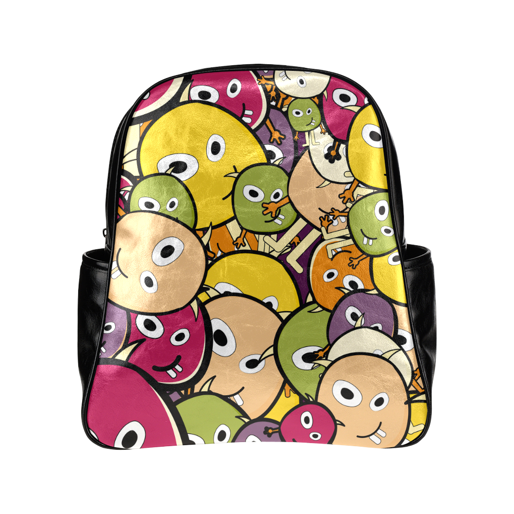 monster colorful doodle Multi-Pockets Backpack (Model 1636)