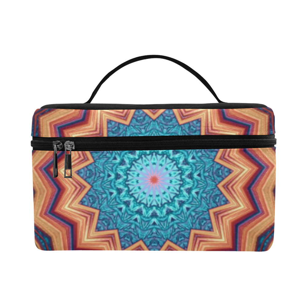 Blue Feather Mandala Lunch Bag/Large (Model 1658)