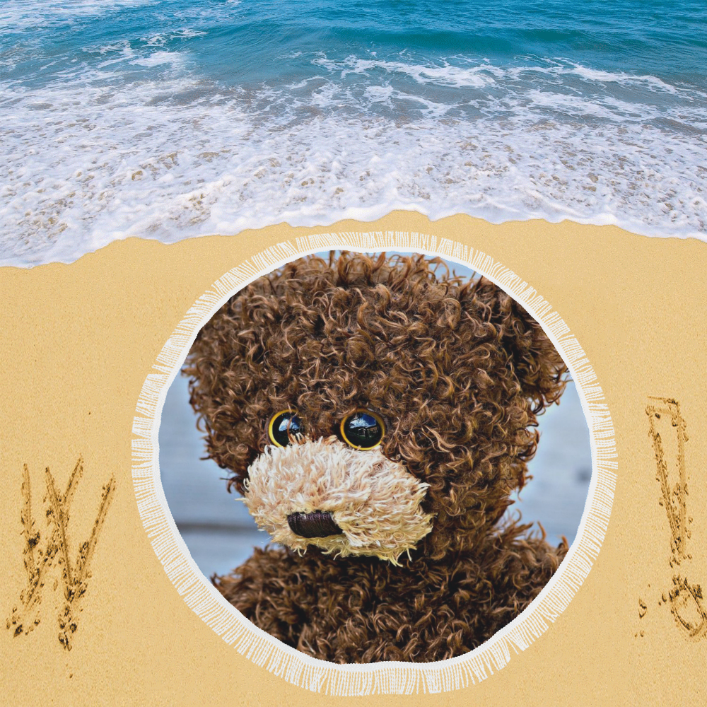 adorable Teddy 3 by FeelGood Circular Beach Shawl 59"x 59"