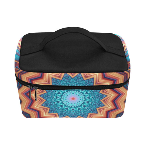 Blue Feather Mandala Lunch Bag/Large (Model 1658)