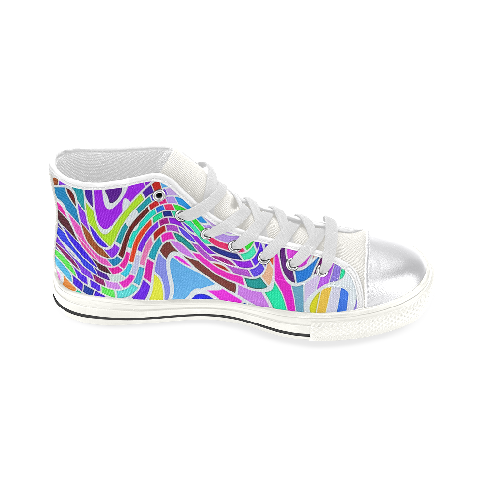 Abstract Pop Colorful Swirls Women's Classic High Top Canvas Shoes (Model 017)