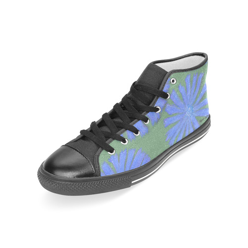 Chicory, black toe. Inspired by the Magic Island of Gotland. Women's Classic High Top Canvas Shoes (Model 017)