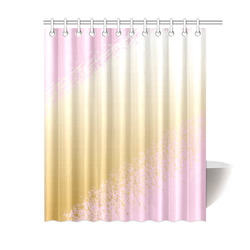 Pink White Gold Watercolor Paint Shower Curtain 60"x72"