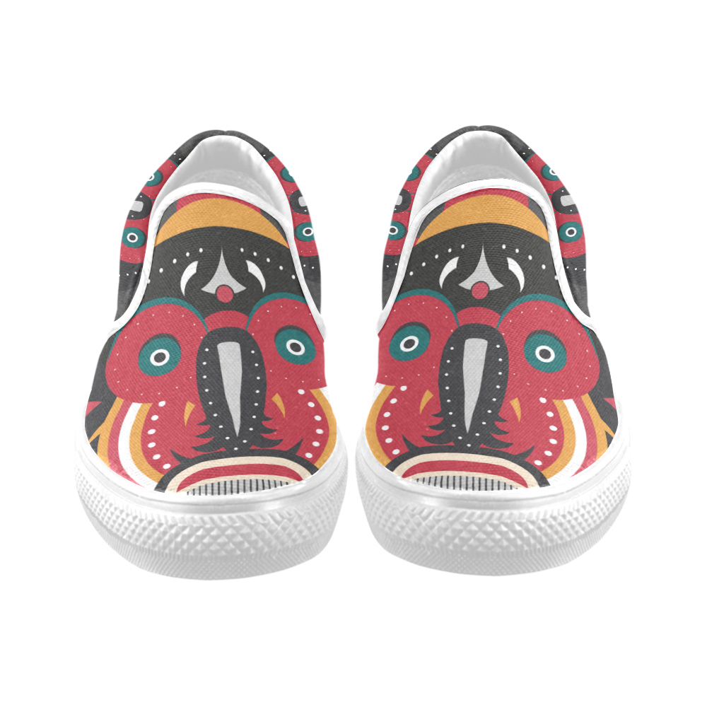 Ethnic African Tribal Art Men's Slip-on Canvas Shoes (Model 019)