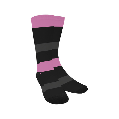 black gray pink stripes Trouser Socks