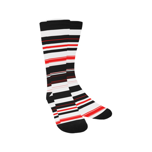 black red and white stripes Trouser Socks