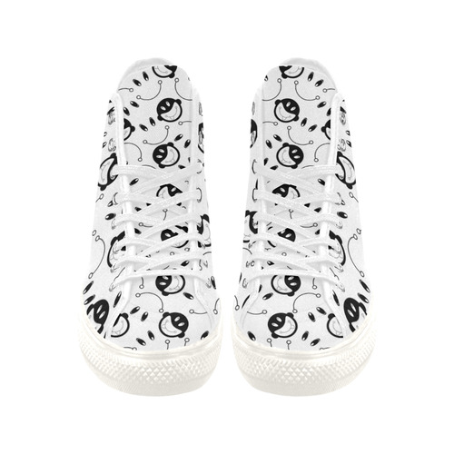 black and white funny monkeys Vancouver H Men's Canvas Shoes (1013-1)