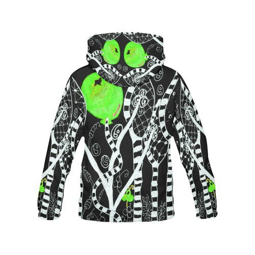 Green Balloon Zendoodle in Night Forest Garden All Over Print Hoodie for Women (USA Size) (Model H13)