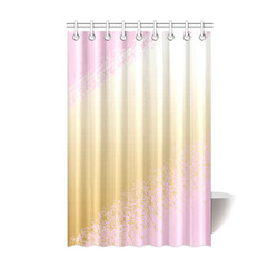 Pink White Gold Watercolor Paint Shower Curtain 48"x72"
