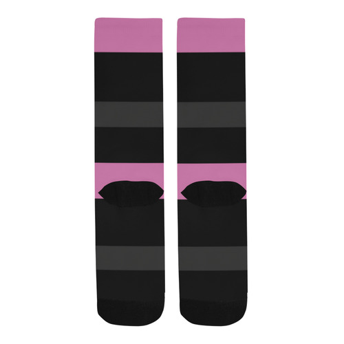 black gray pink stripes Trouser Socks