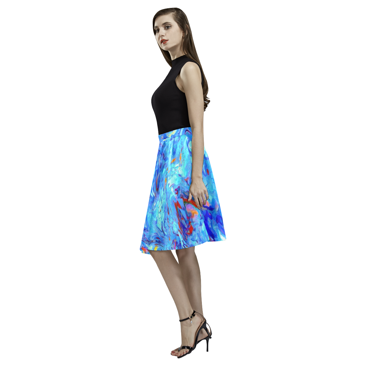 Snowstorm Party Melete Pleated Midi Skirt (Model D15)