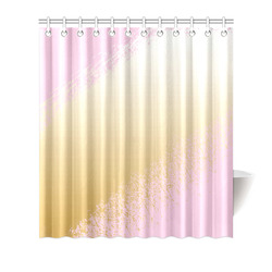 Pink White Gold Watercolor Paint Shower Curtain 66"x72"