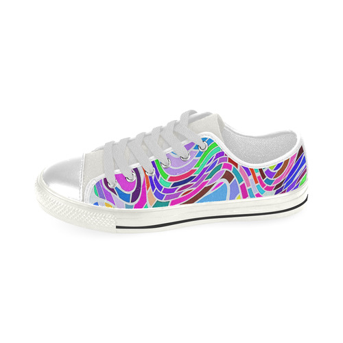 Abstract Pop Colorful Swirls Low Top Canvas Shoes for Kid (Model 018)