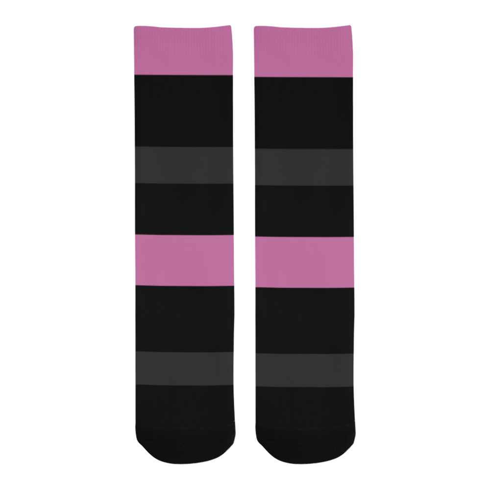 black gray pink stripes Trouser Socks