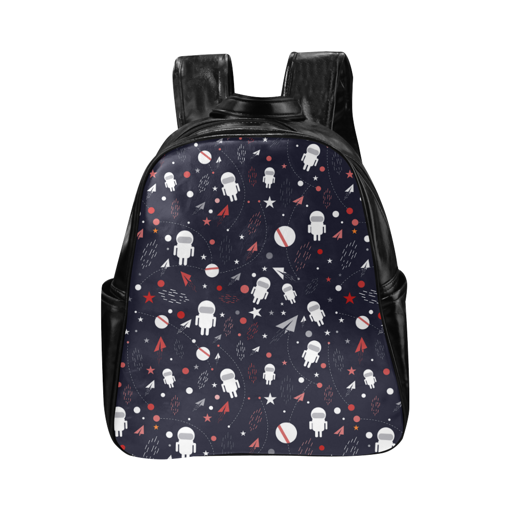 Astronaut Doodle Multi-Pockets Backpack (Model 1636)