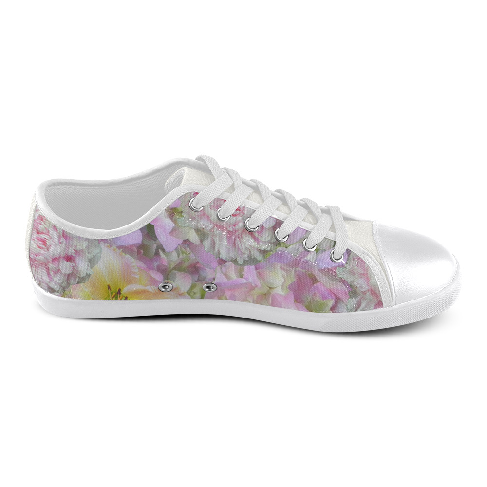 Spring Petal Love Men's Canvas Shoes (Model 016)
