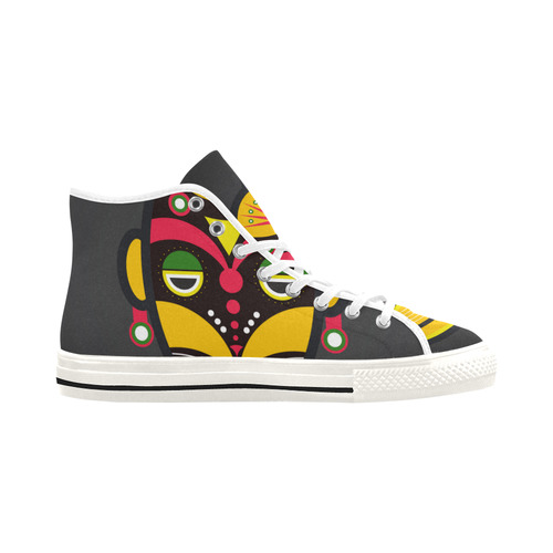 African Traditional Tribal Mask Vancouver H Men's Canvas Shoes/Large (1013-1)