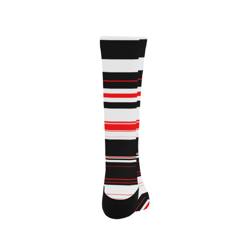 black red and white stripes Trouser Socks