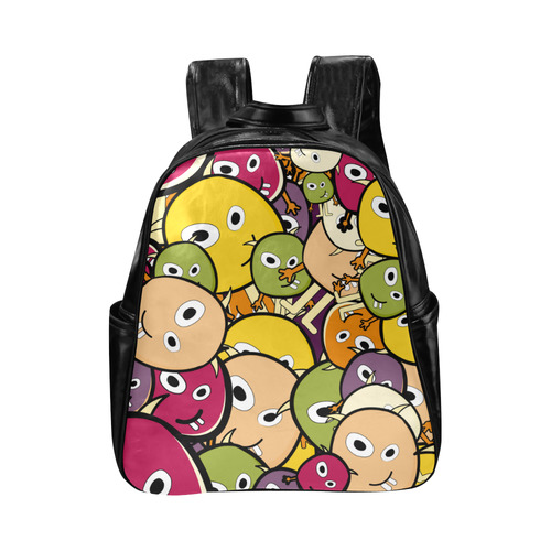 monster colorful doodle Multi-Pockets Backpack (Model 1636)